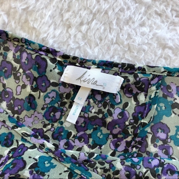 Pacsun Kirra Floral Semi Sheer Crop Top Top - Picture 3 of 3